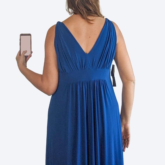 NWT Tiana B Royal Blue Sleeveless Maxi Dress with Ruffle, XL - Picture 7 of 13